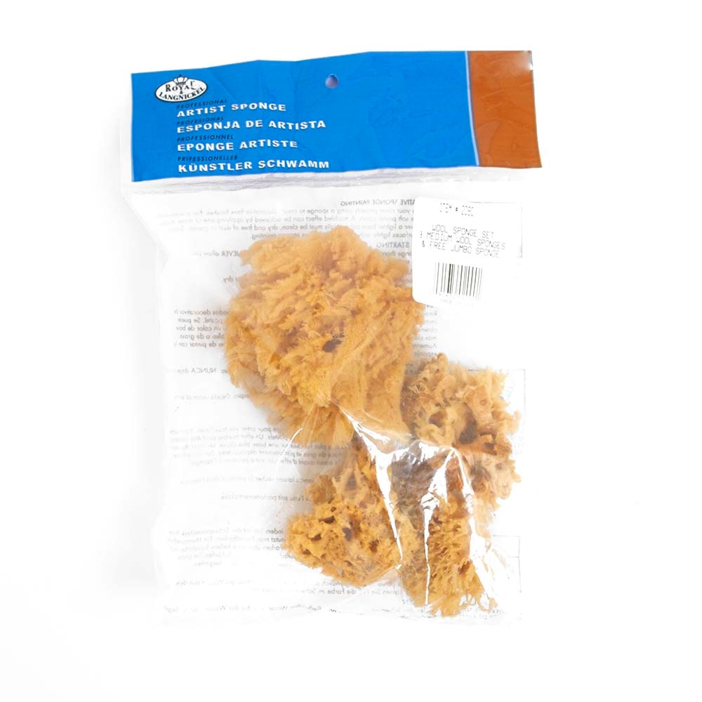 Craft Supplies, Art & School, Royal, Natural Wool, Sponge, 3 pack, 406323